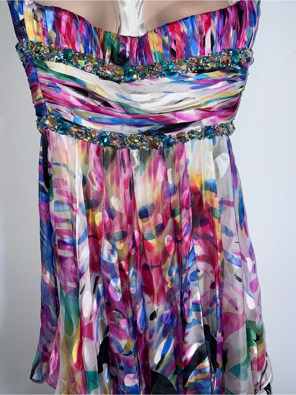 Vintage Lafemme colorful fairy ruffles silk dress size 2 - Picture 11 of 14